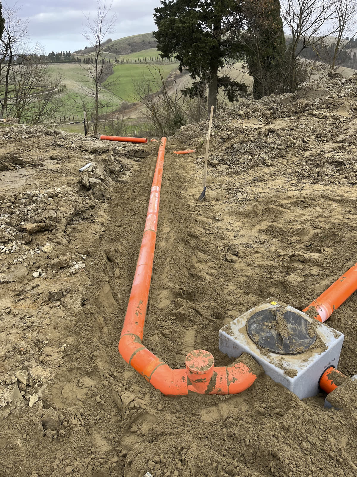 Rete in PVC e pozzetto di ispezione