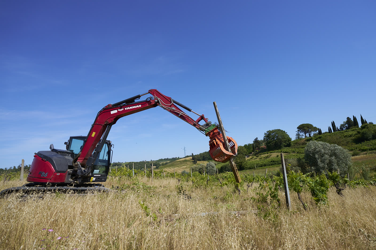 Estirpo di un palo in cemento con la pinza